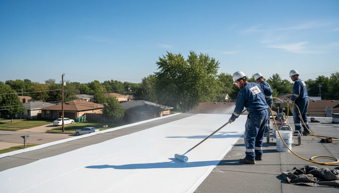 Commercial roof coating in Waggoner, IL near me